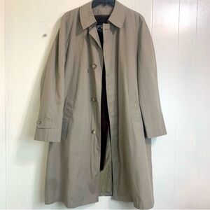 Botany Weathertopper Coat Vintage Tan Button Closure Winter Trench Coat Size 40R